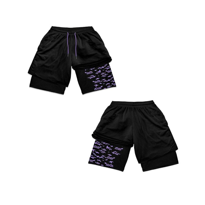 Performance Gym Shorts Anime Naruto Performance Shorts Sasuke Uchiha Curse Mark Anime Gym Shorts