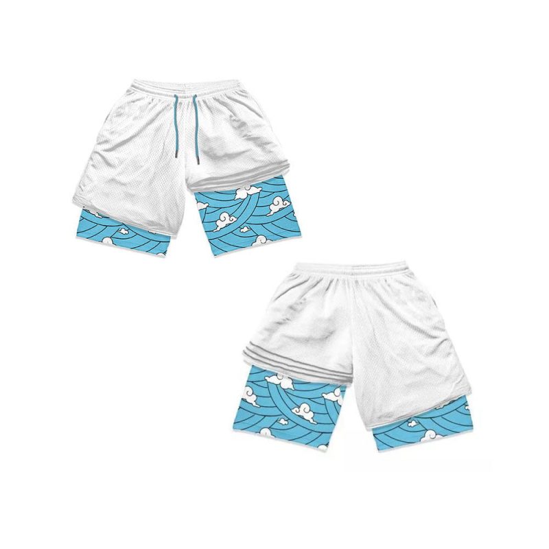 Demon Slayer Shorts Sakonji Urokodaki Water Breathing Anime Gym Performance Shorts