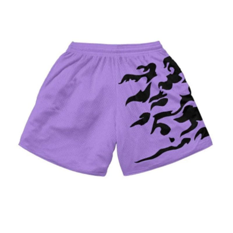 Naruto Anime Workout Shorts Sasuke Uchiha Purple Curse Mark Anime Gym Shorts