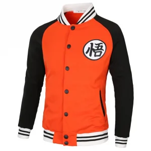 Dragon Ball Jacket Anime Clothes Jacket Bomber Jacket Orange and Black 01