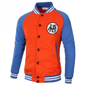 Dragon Ball Z Jacket Anime Clothes Jacket Bomber Jacket Orange and Blue 01