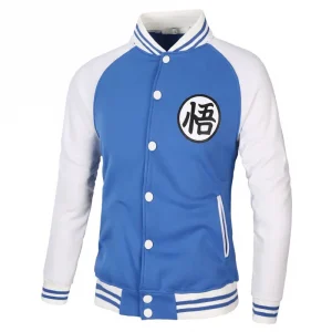 Dragon Ball Z Jackets Anime Clothes Jacket Bomber Jacket White and Blue 01