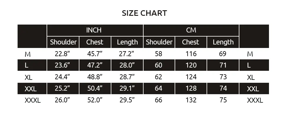 Anime Sweater Size Chart