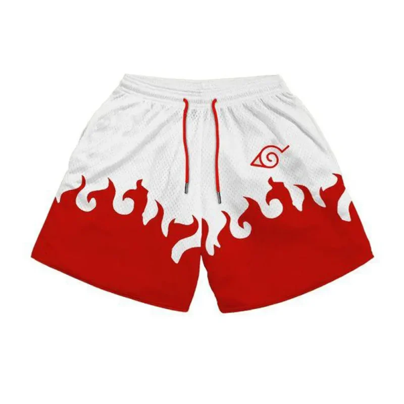 Naruto Shorts Hidden Leaf Village Konohagakure Anime Shorts Red