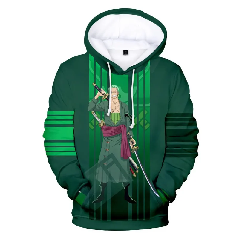 001-Roronoa Zoro One Piece Hoodie Green