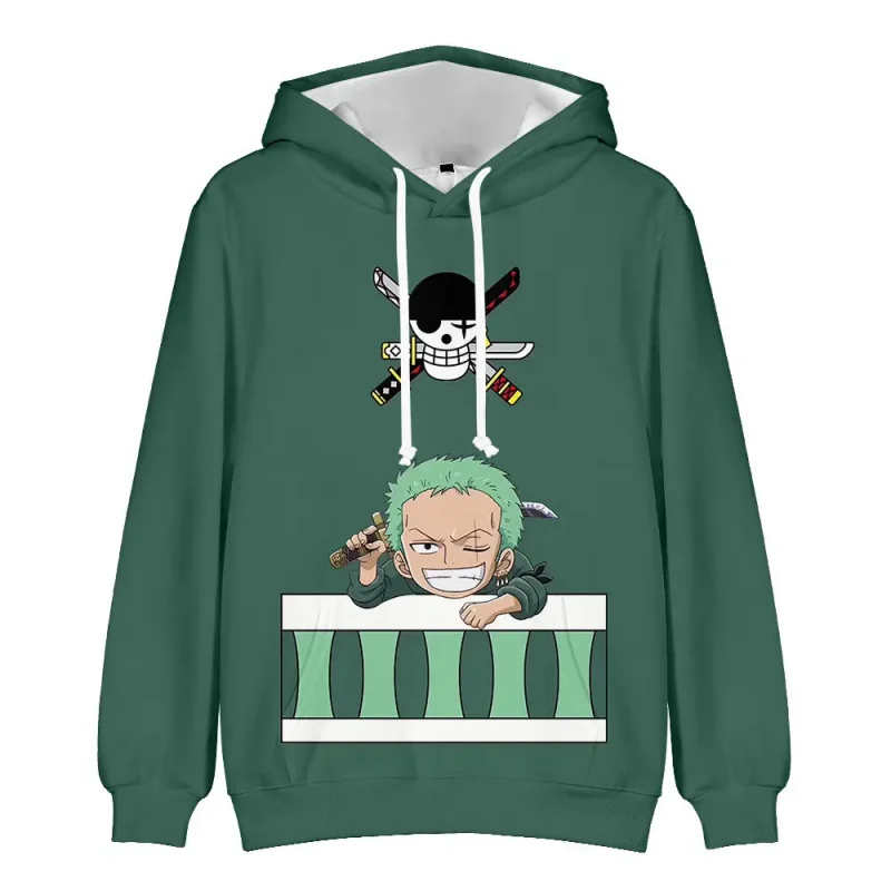 004-One Piece Zoro Hoodie Roronoa Zoro Green