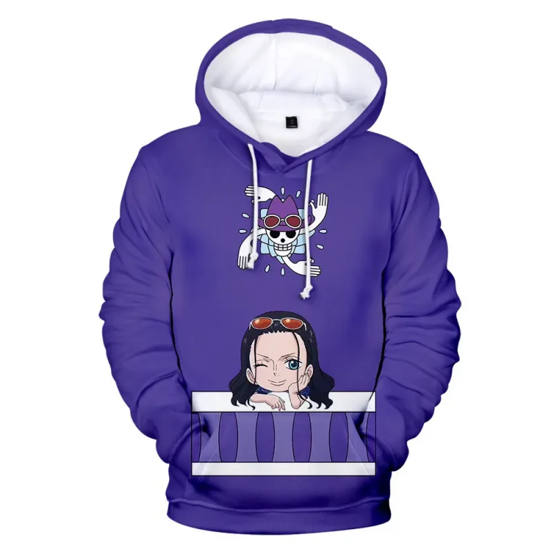 005-Nico Robin One Piece Anime Hoodie Purple