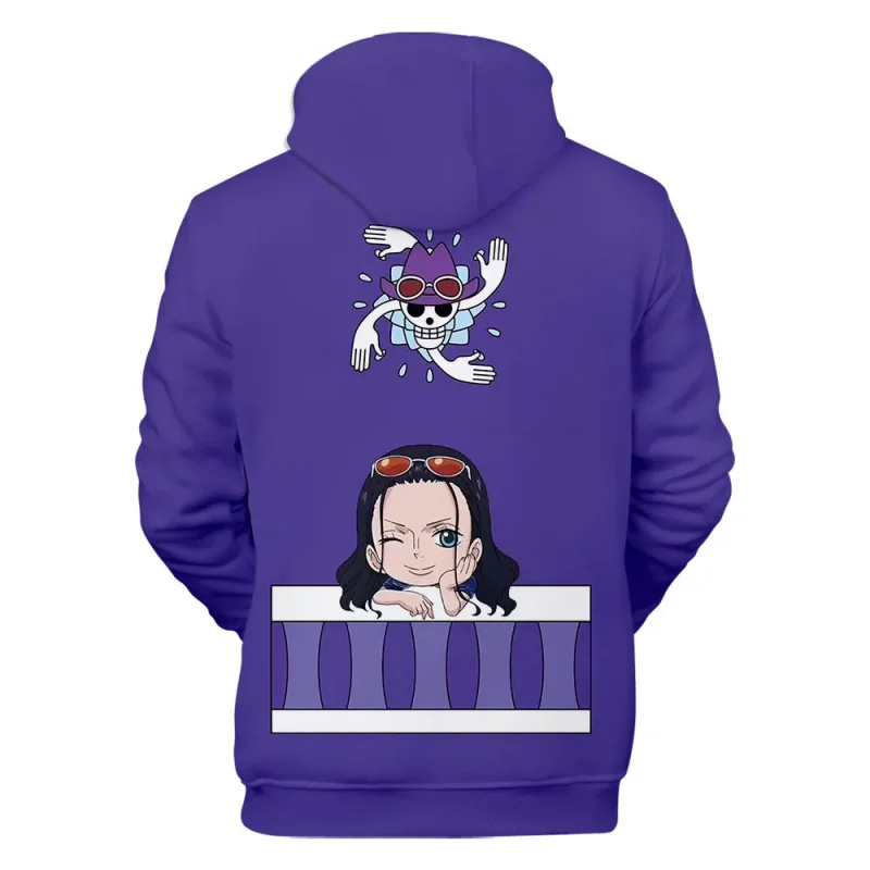 005-Nico Robin One Piece Anime Hoodie Purple-back