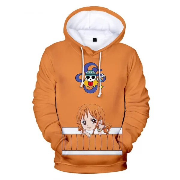 006-Anime Hoodie One Piece Nami Orange
