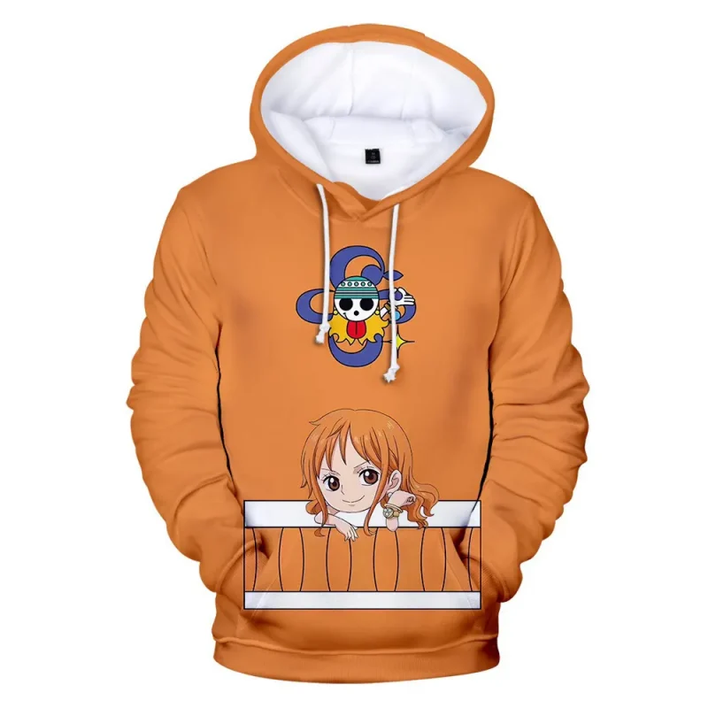 006-Anime Hoodie One Piece Nami Orange