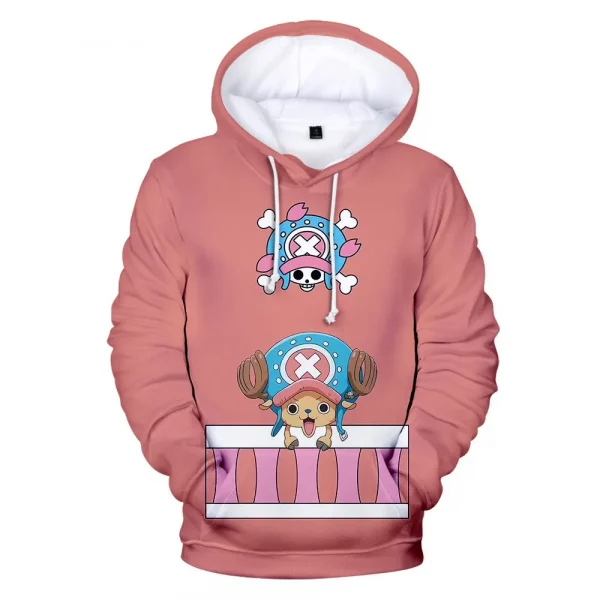 008-One Piece Hoodie Tony Tony Chopper Pink