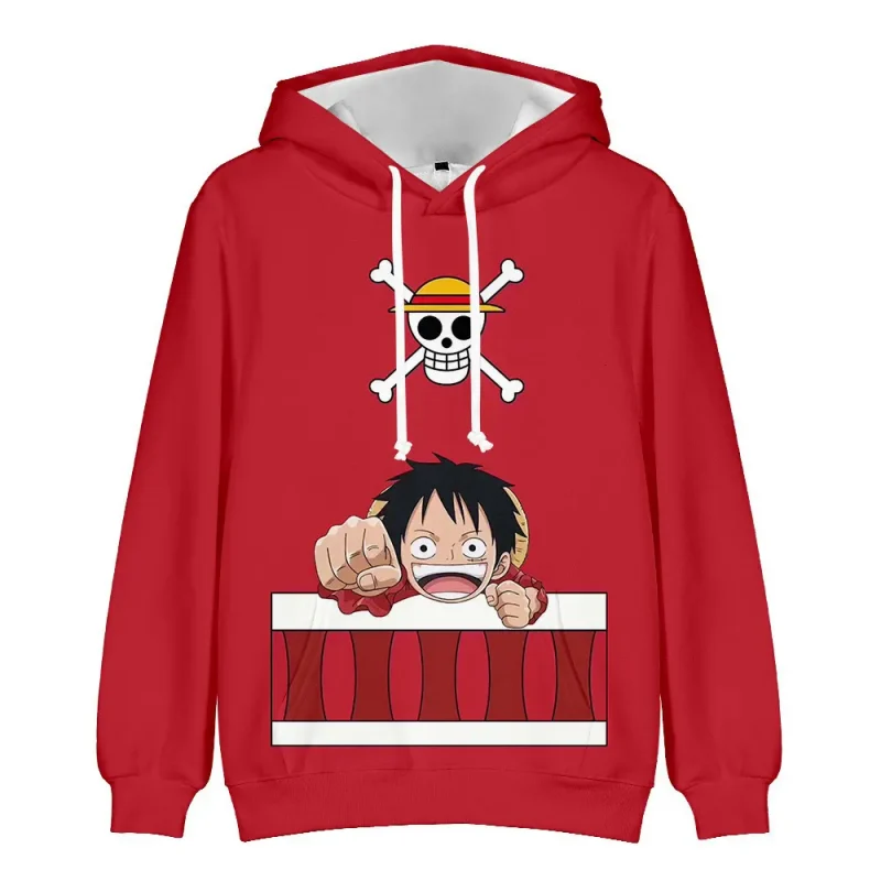 009-One Piece Hoodie Luffy Red