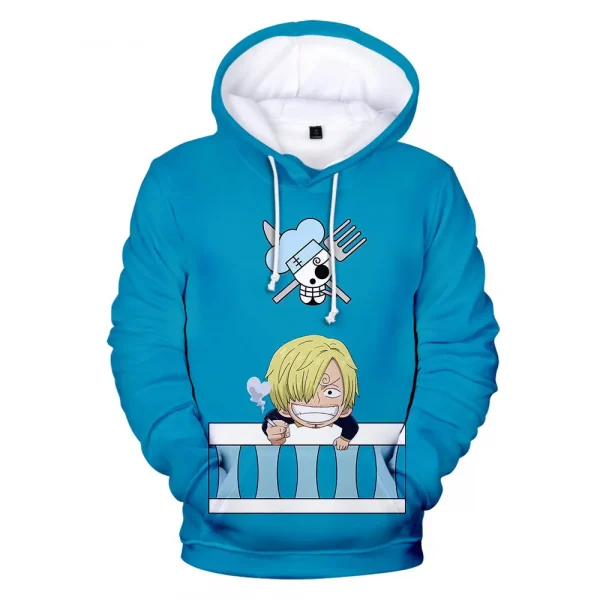 010-One Piece Hoodies Vinsmoke Sanji Blue