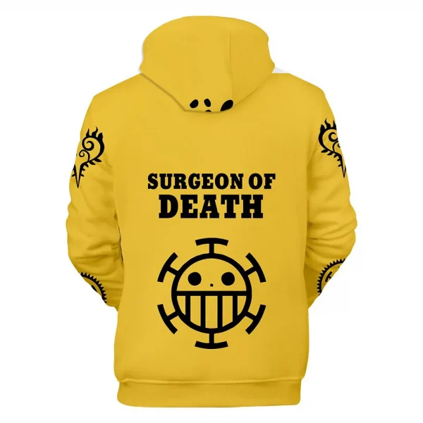 011-One Piece Law Hoodie Trafalgar Law Surgeon of Death Yellow-back