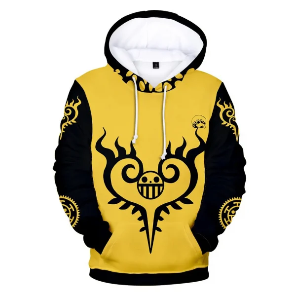 012-One Piece Law Hoodie Trafalgar Law Surgeon of Death Black & Yellow