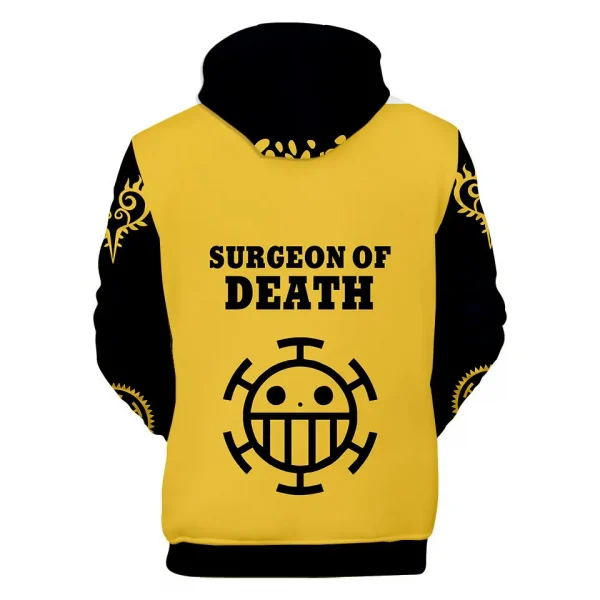 012-One Piece Law Hoodie Trafalgar Law Surgeon of Death Black & Yellow-back