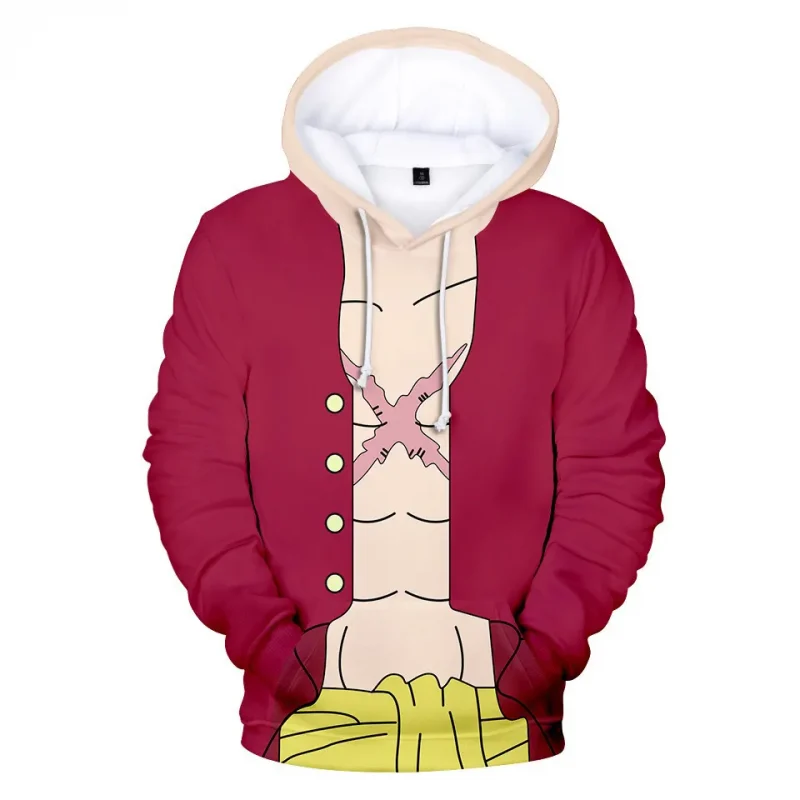 014-One Piece Luffy Hoodie Monkey D. Luffy Red