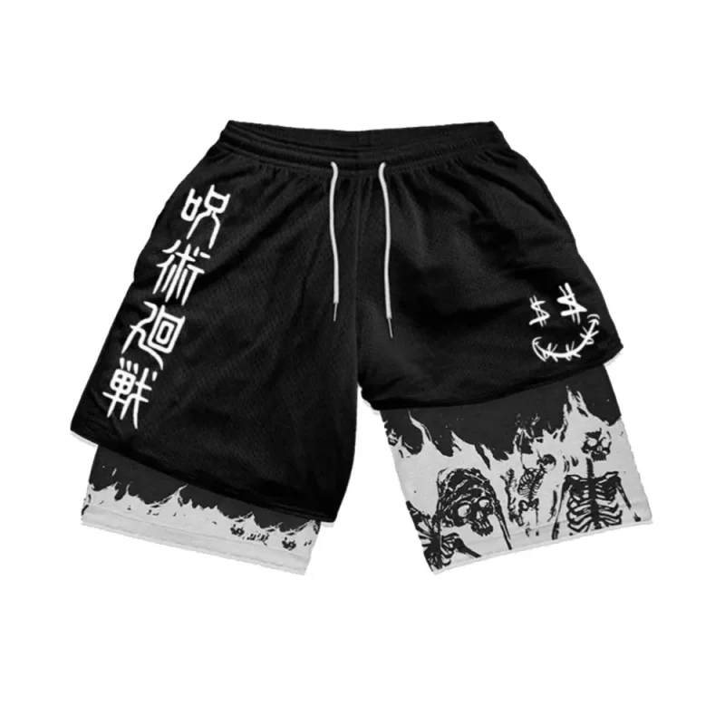 Inside The Prison Realm Anime Workout Shorts Jujutsu Kaisen Shorts Black