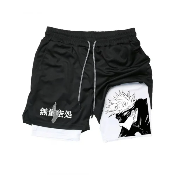 JJK Shorts Gojo Satoru Unlimited Void Anime Gym Shorts Gojo Satoru Domain Expansion Black