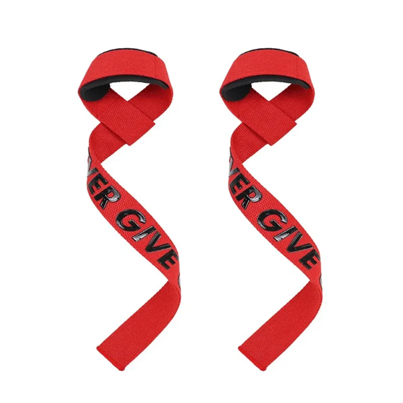 Lifting Straps Never Give Up Padded Weightlifting Straps Red 04